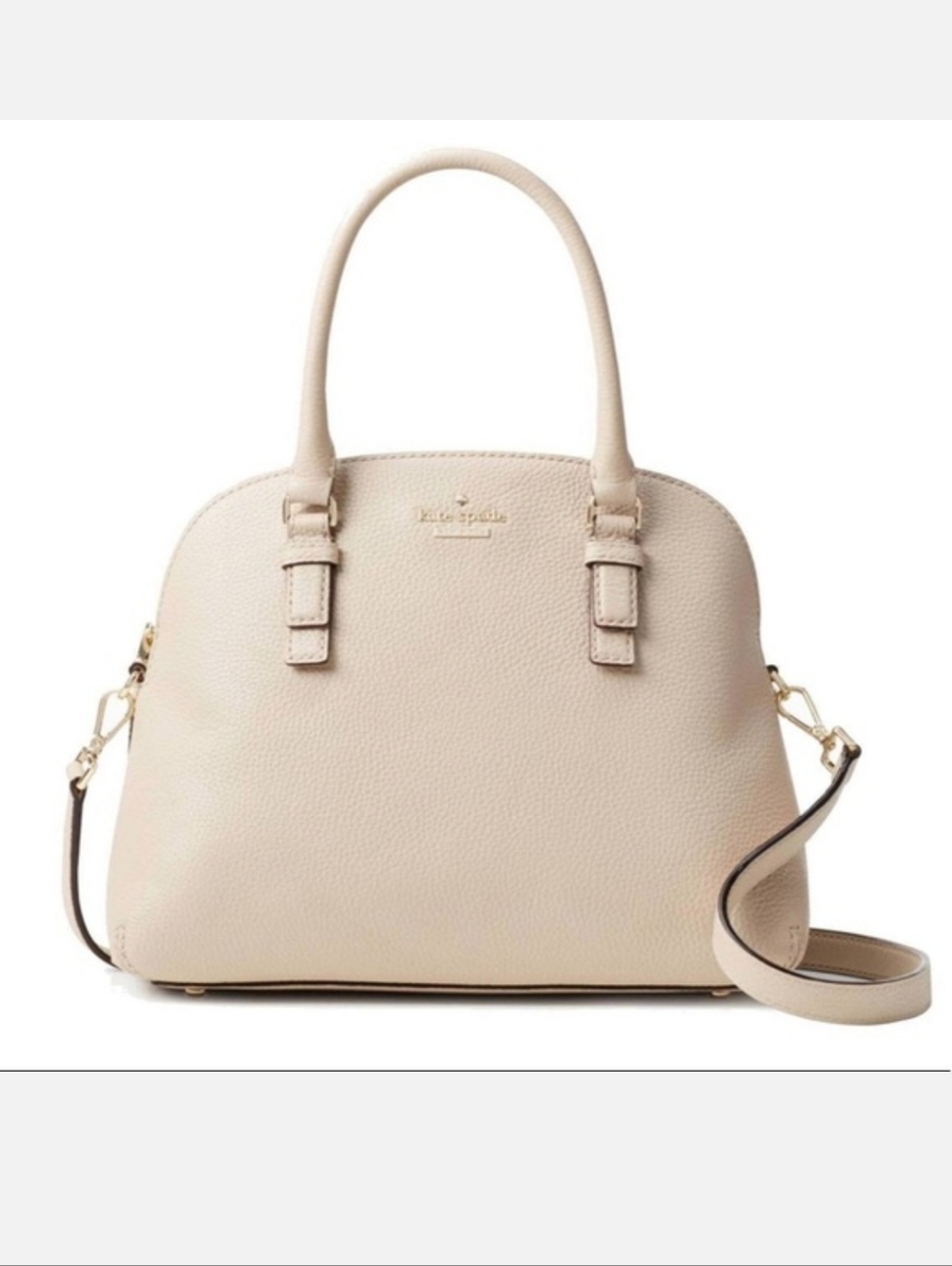 Kate Spade Pebbled Leather Jackson Street Satchel in Porcelain Medium